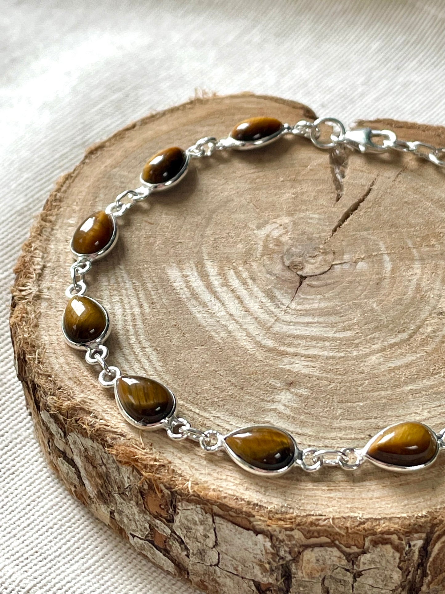 Bracelet Œil de tigre argent 925