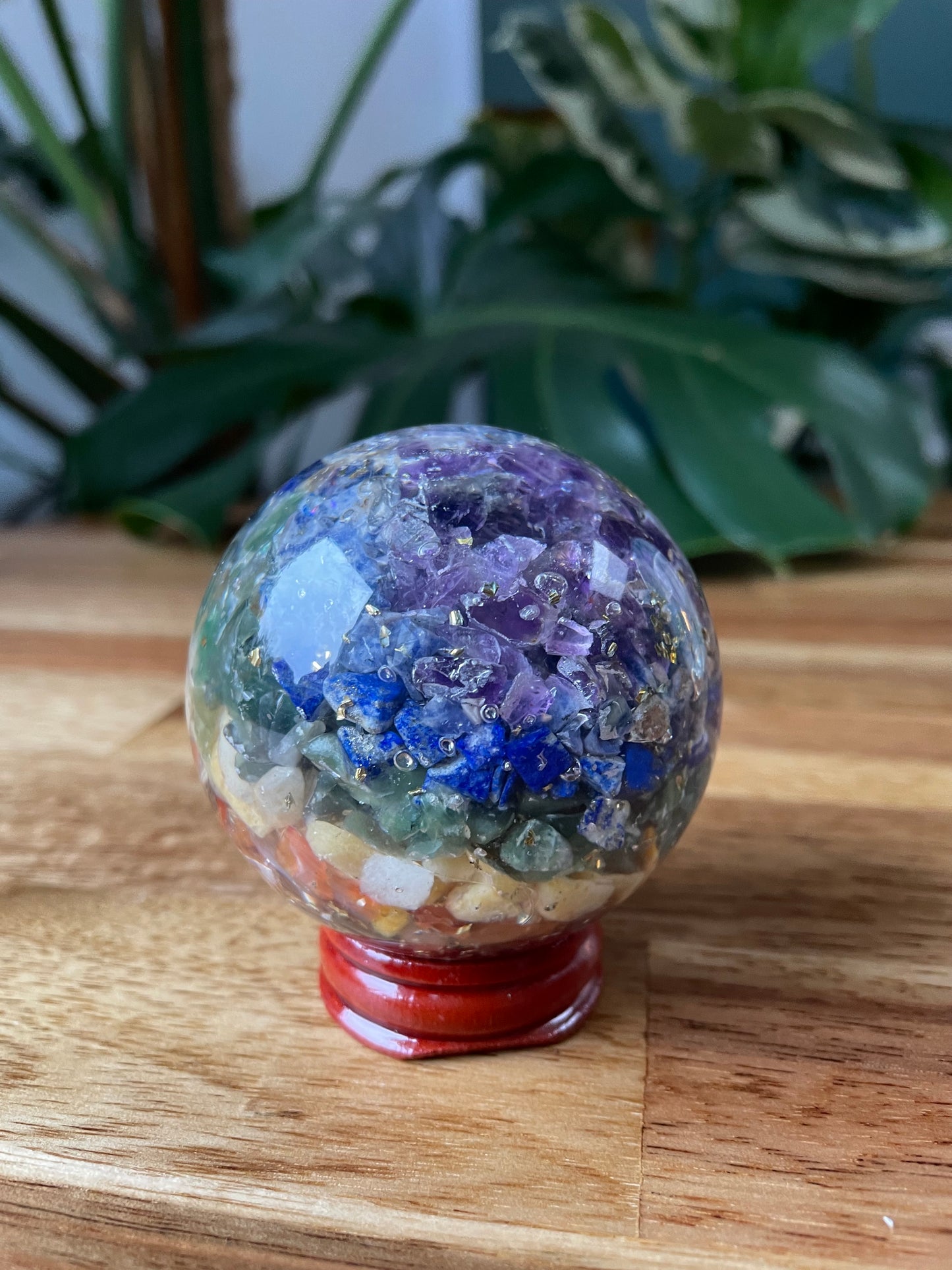 Sphère d'Orgonite - 7 chakras - Spirale