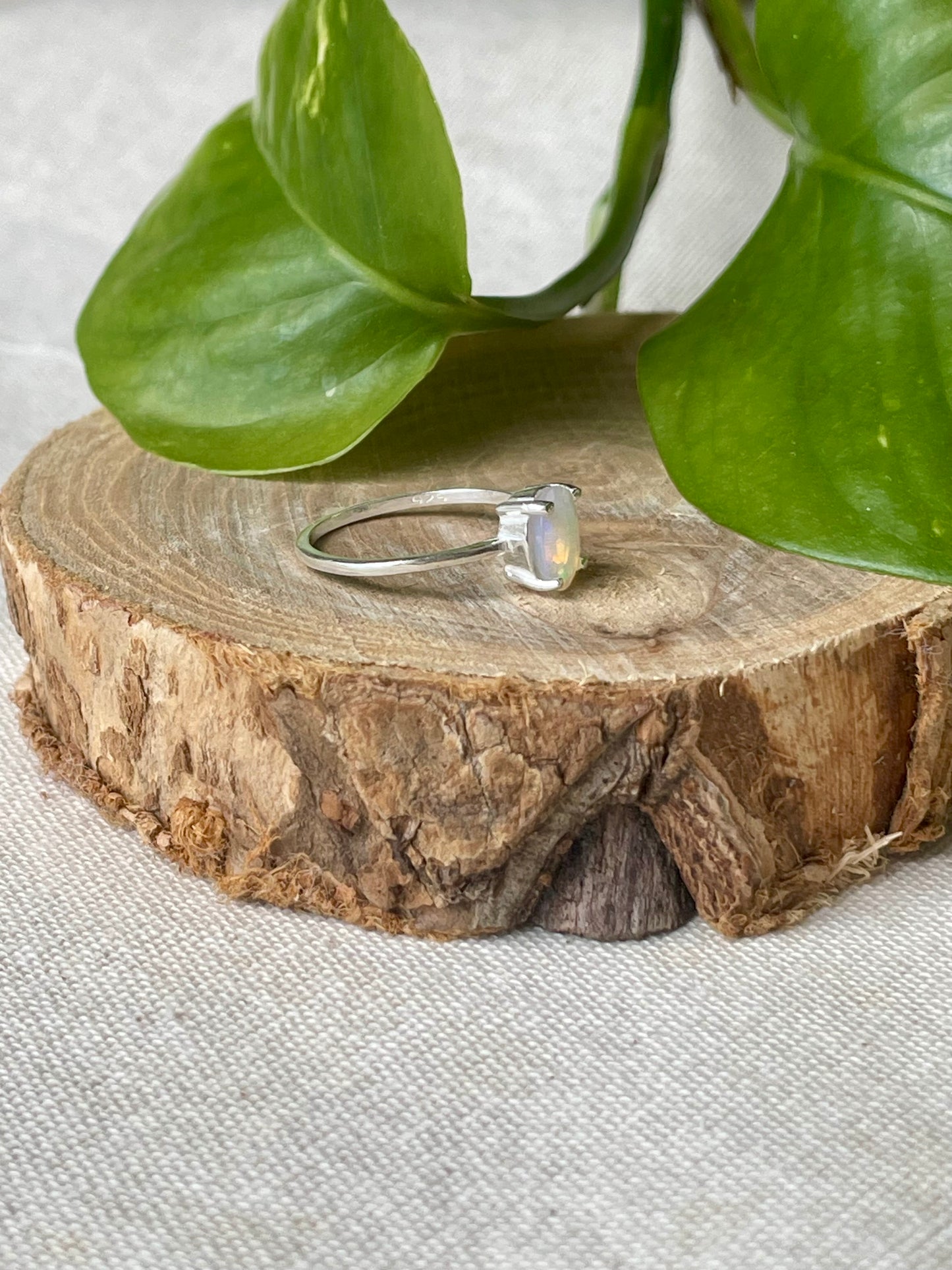 Bague Opale Welo en Argent 925 taille M arrière