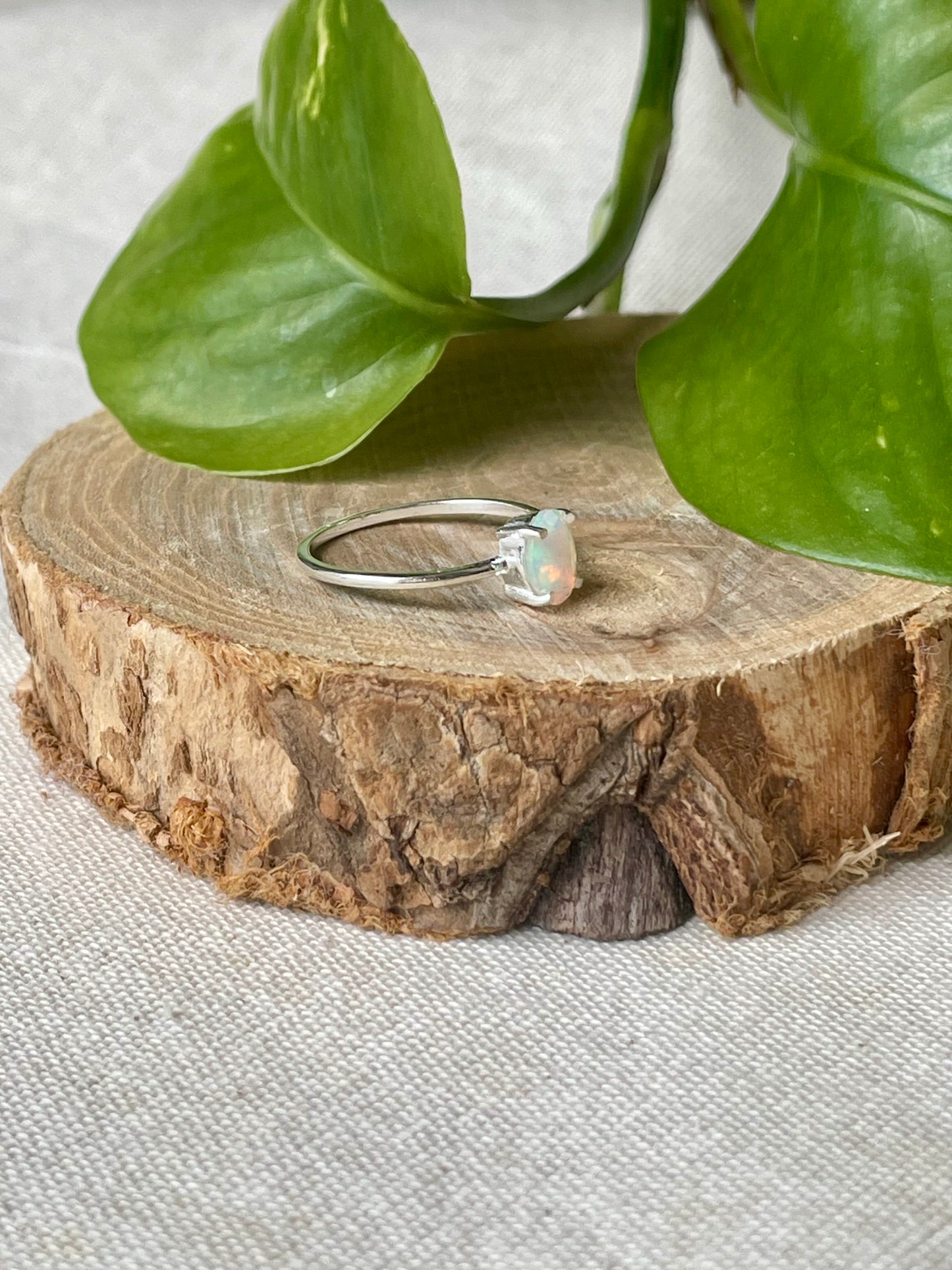 Bague Opale Welo en Argent 925 taille S arrière
