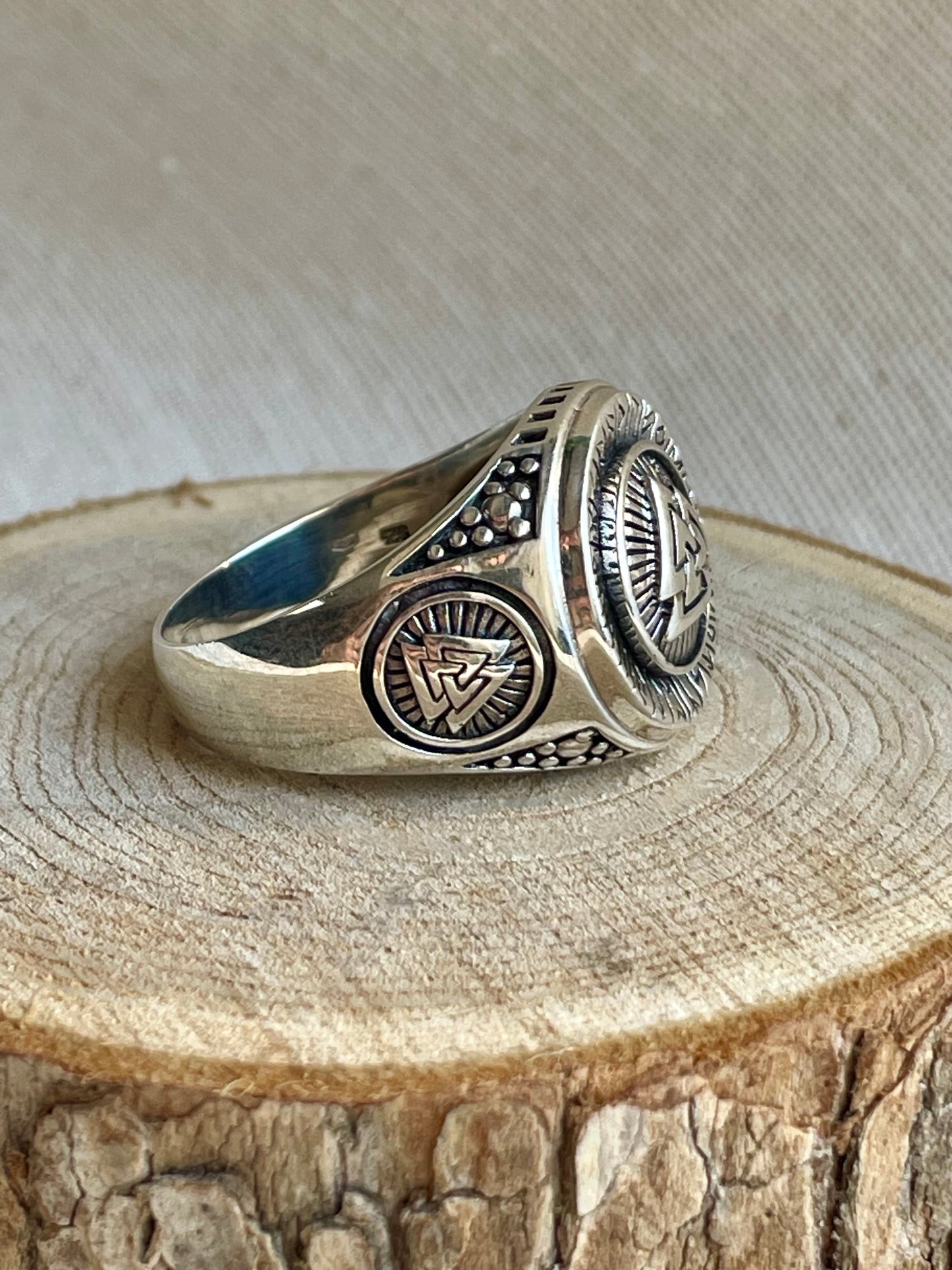 Bague homme symbole Valknut en Argent 925
