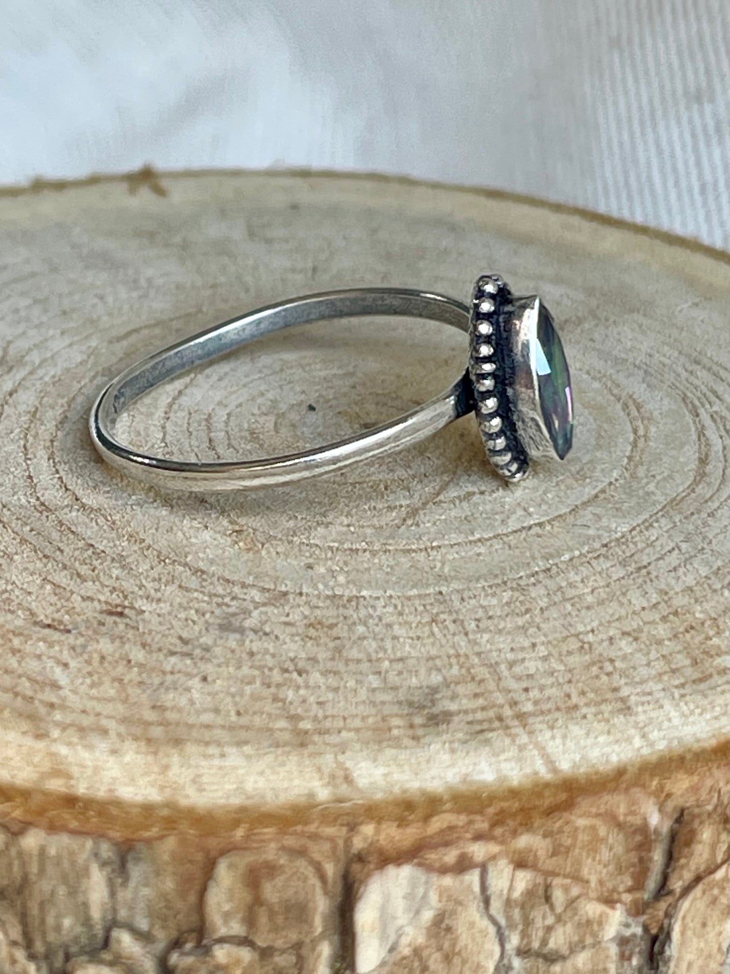 Bague en pierre naturelle de Topaze en argent 925