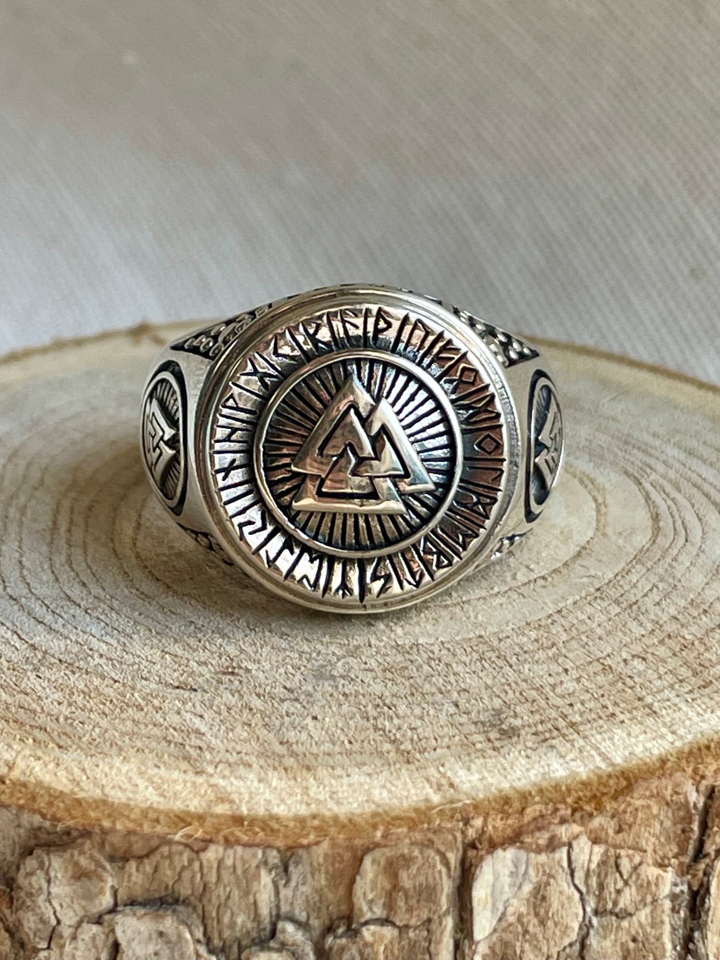 Bague symbole Valknut en argent 925