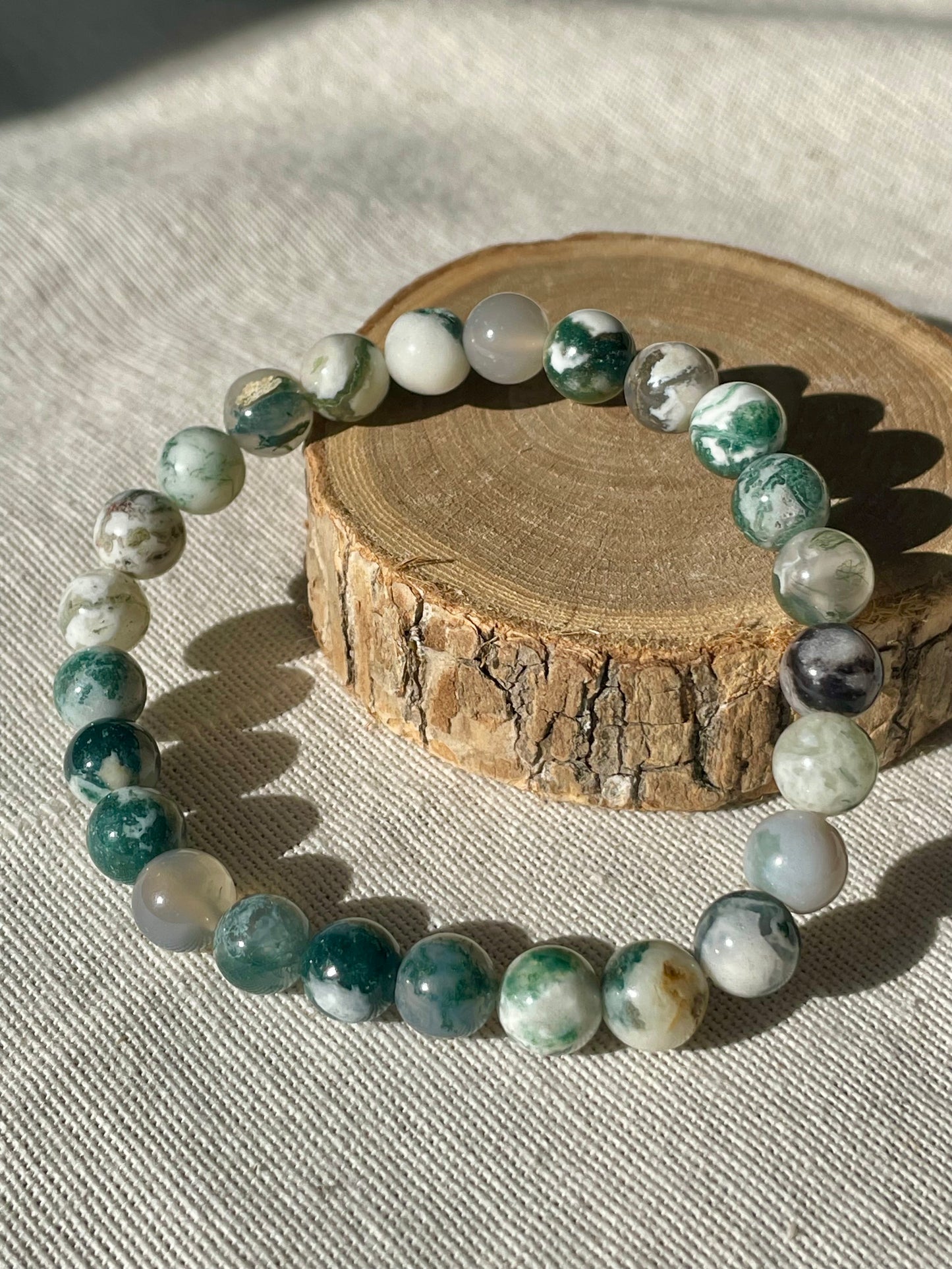 Bracelet Agate mousse 8mm