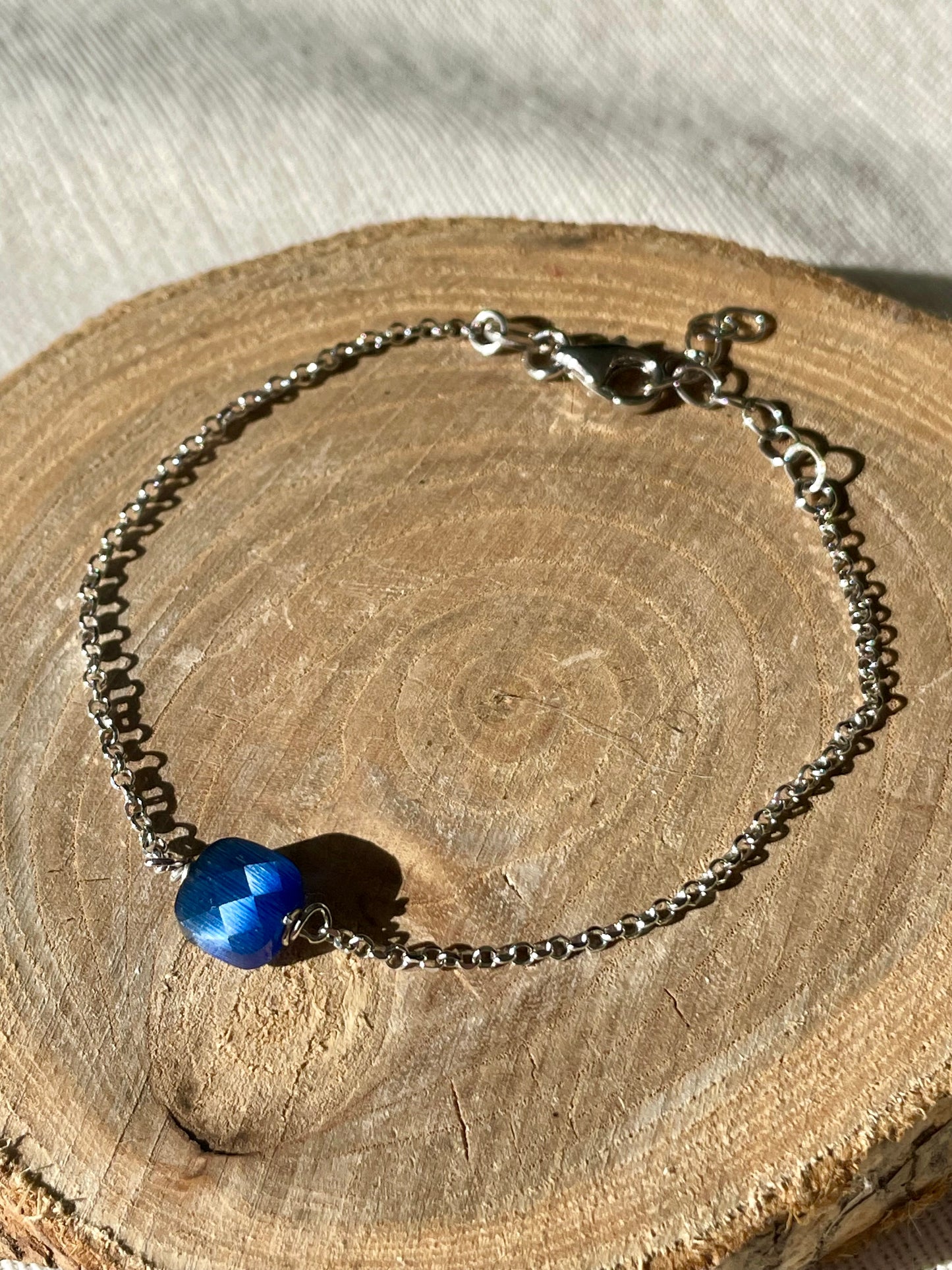 Bracelet Cyanite bleue Argent 925