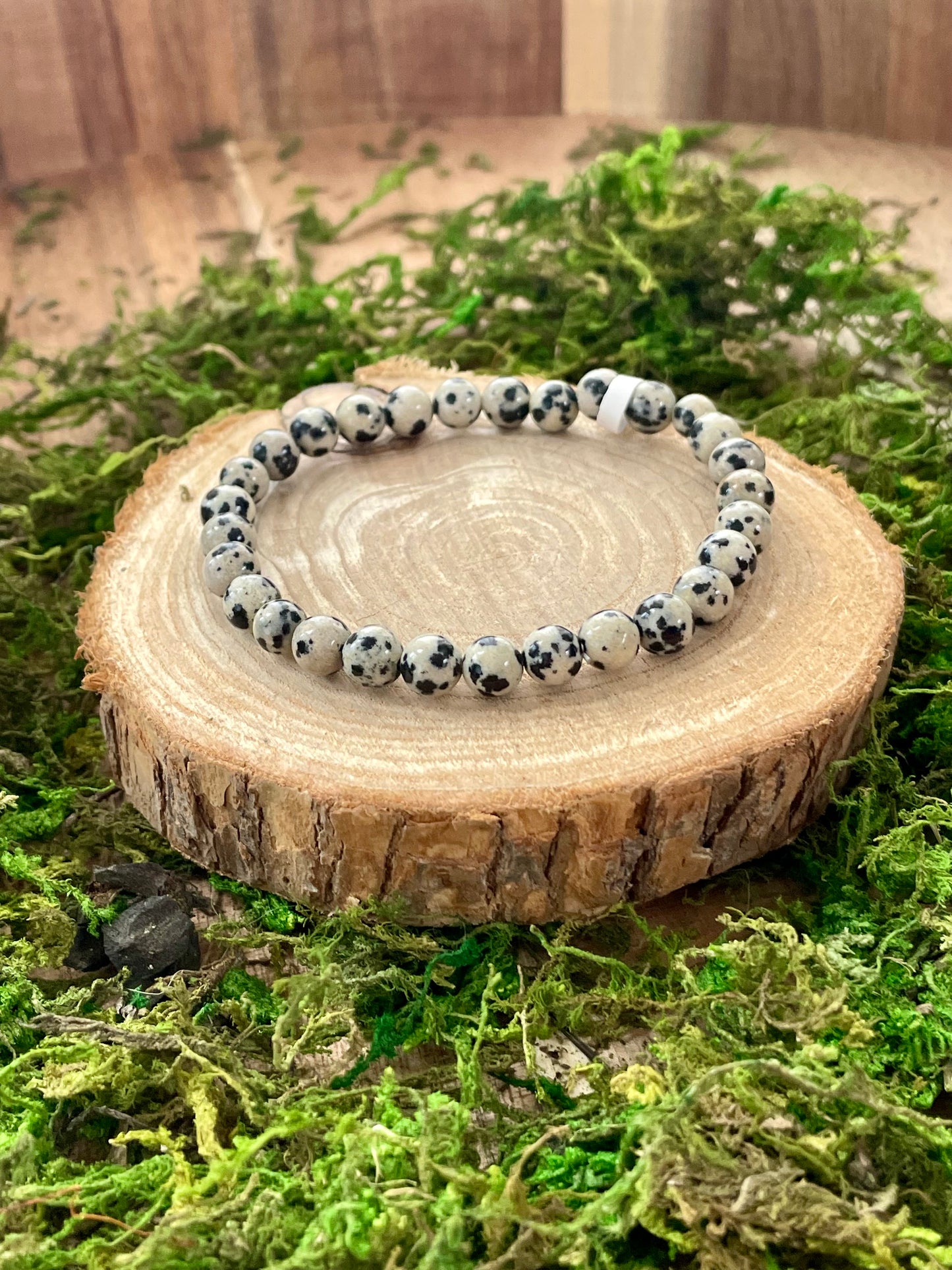 Bracelet Jaspe dalmatien 6mm
