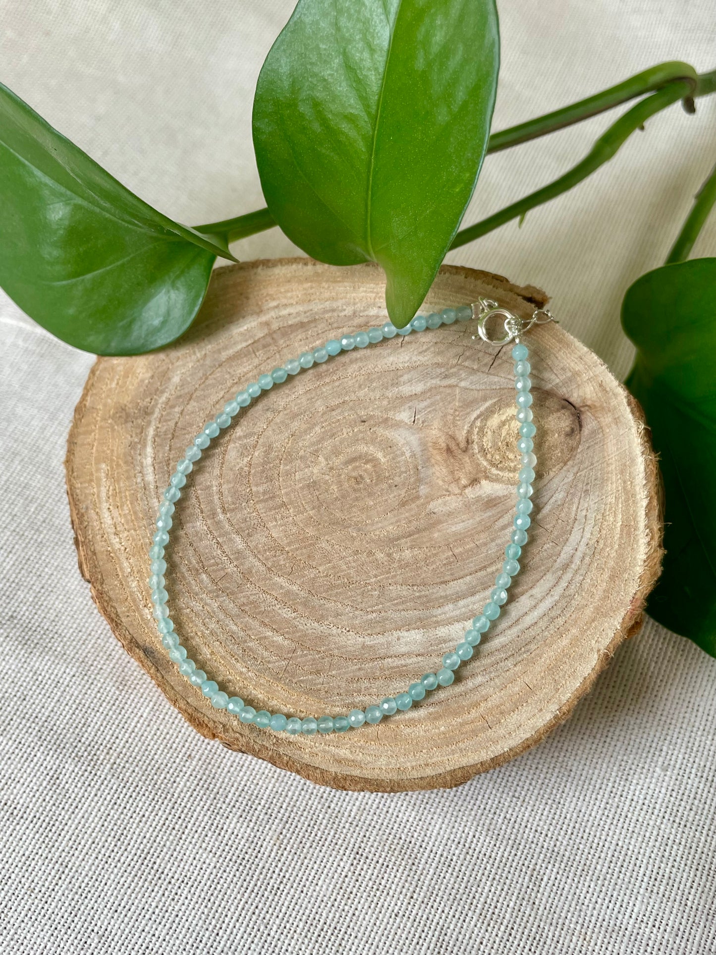 Bracelet pierres naturelles aigue marine