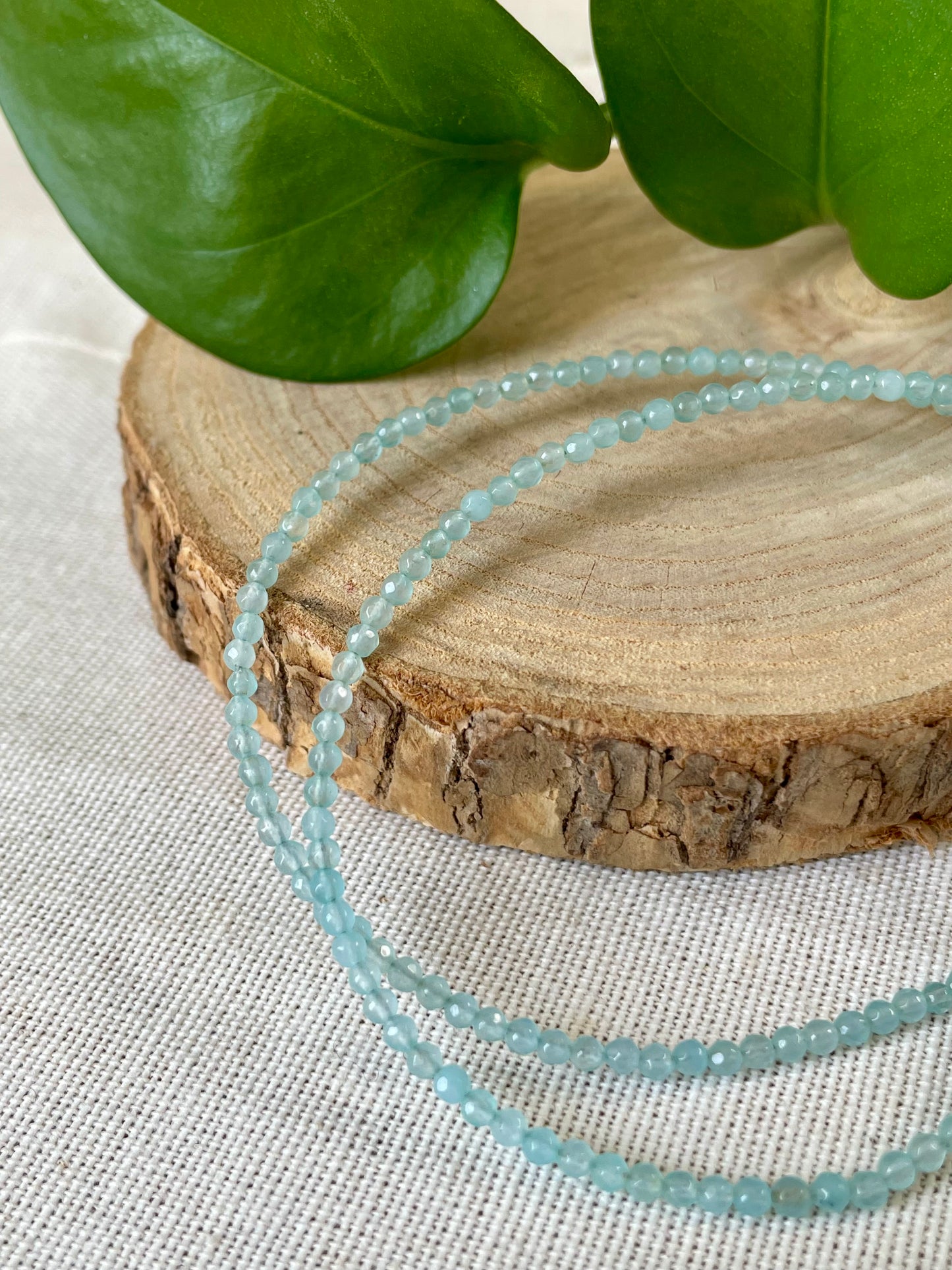 Collier facette aigue marine