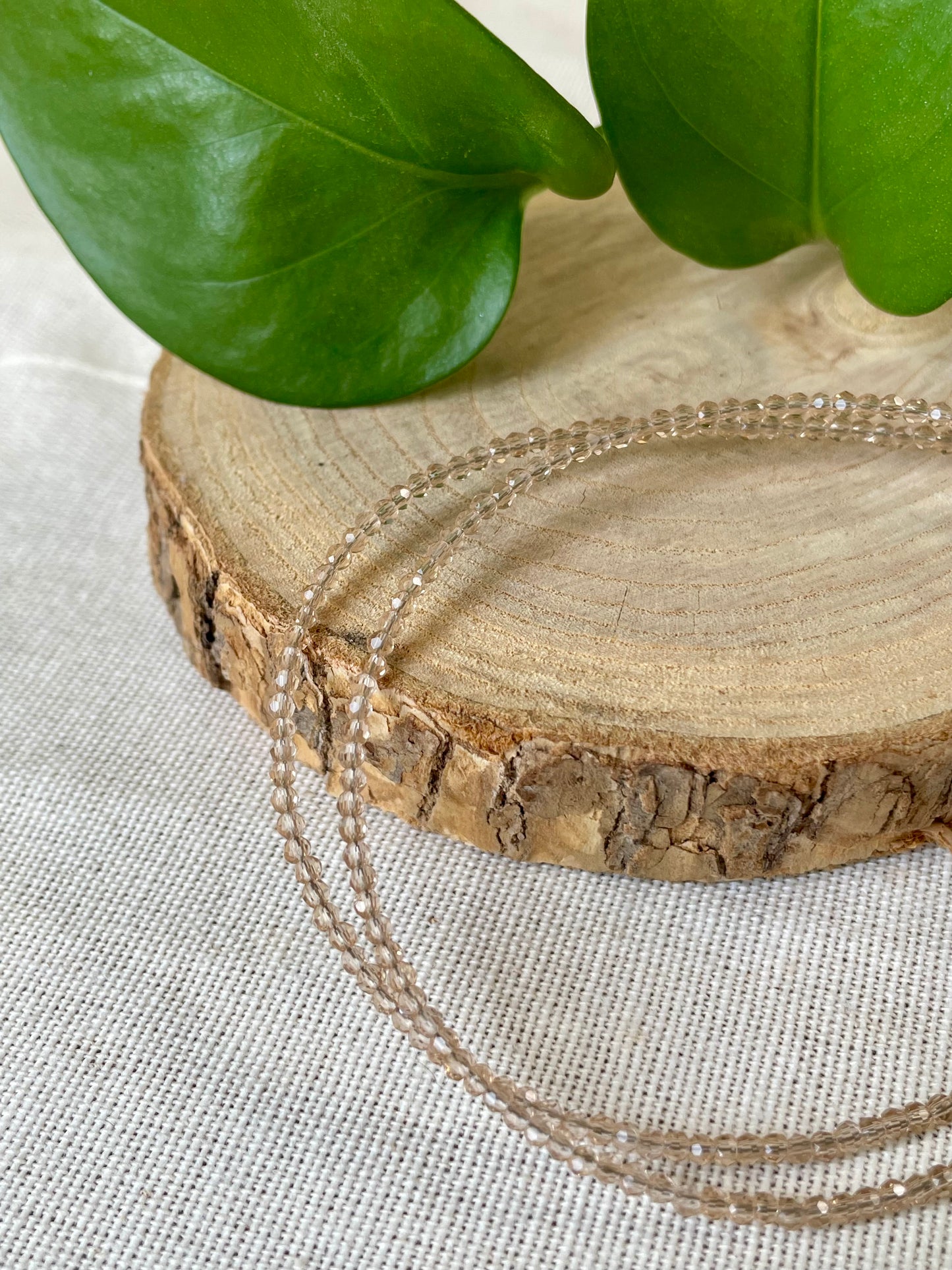 Collier facette quartz fume