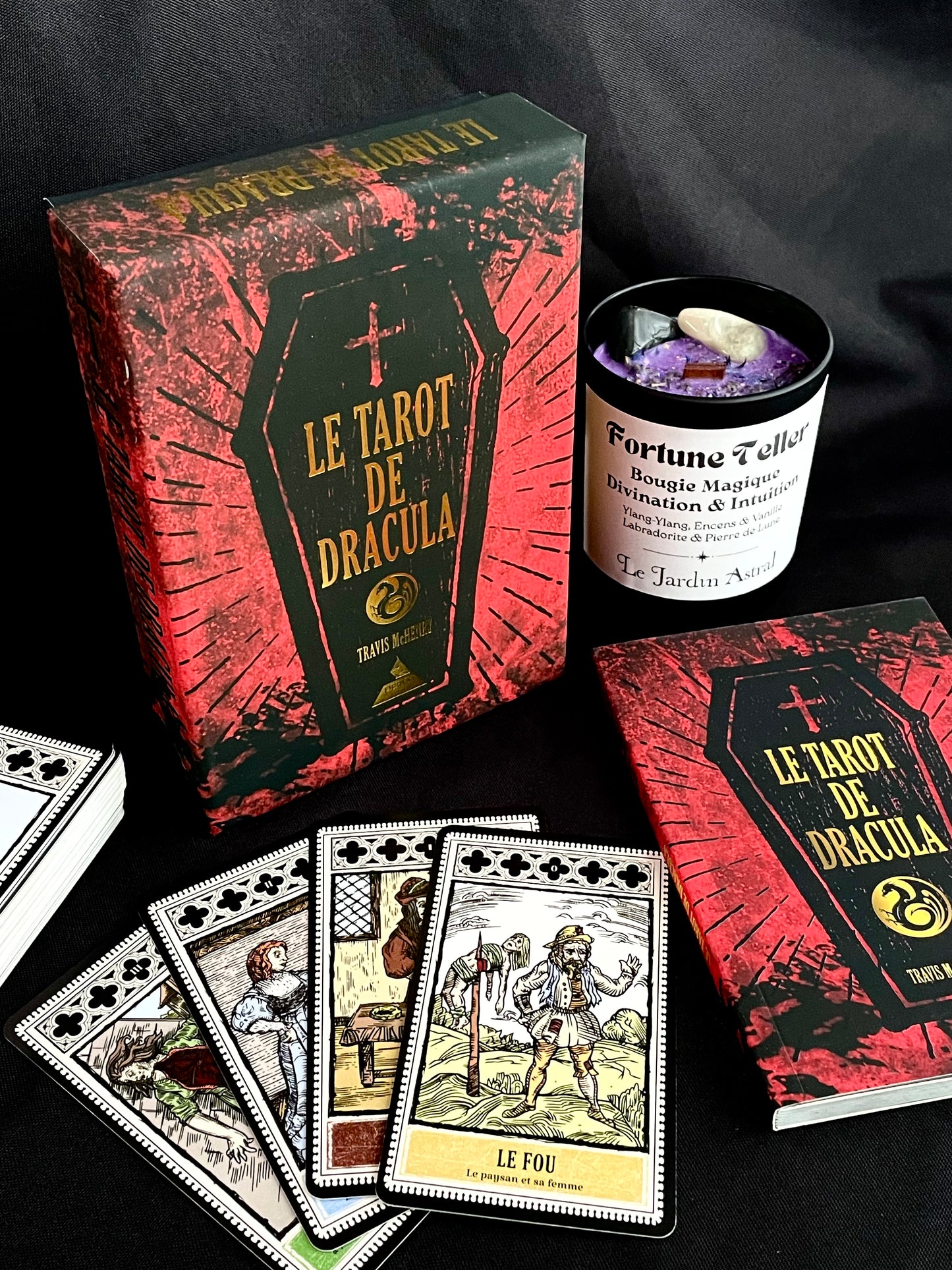 Dos des cartes Tarot de Dracula - Design sombre et vampirique