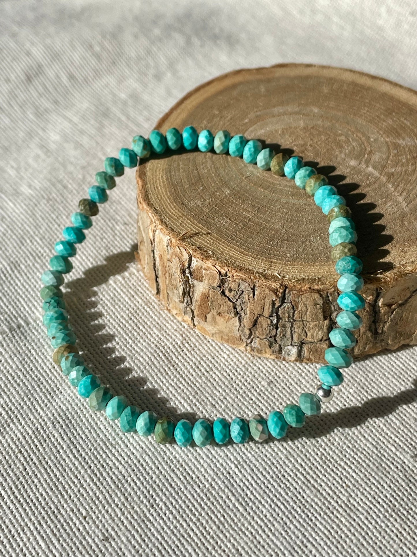 Bracelet facetté - Turquoise du Tibet