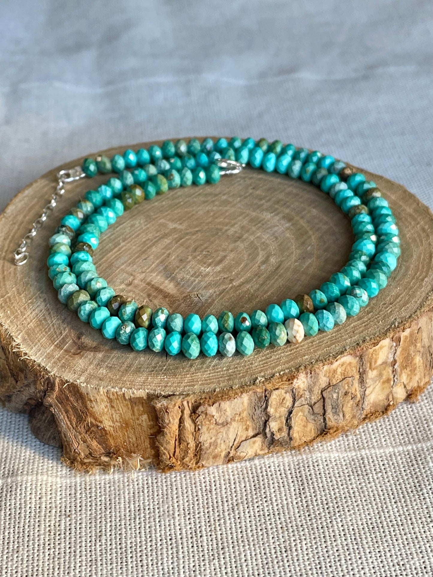Collier facetté - Turquoise du Tibet