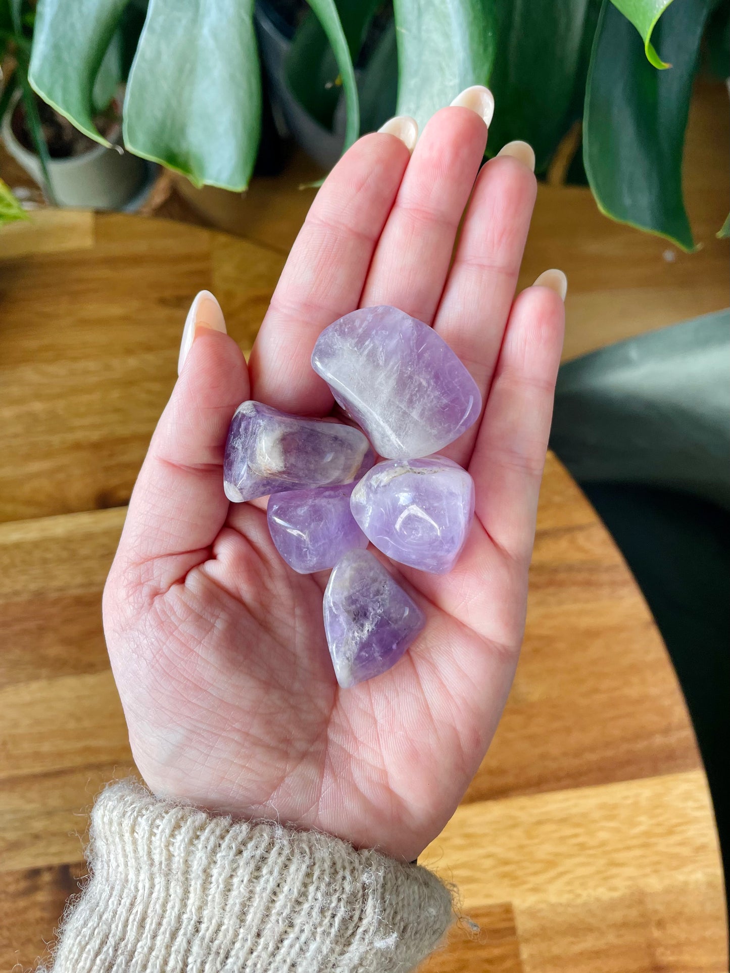 Extra chevron Amethyst tumbled stone