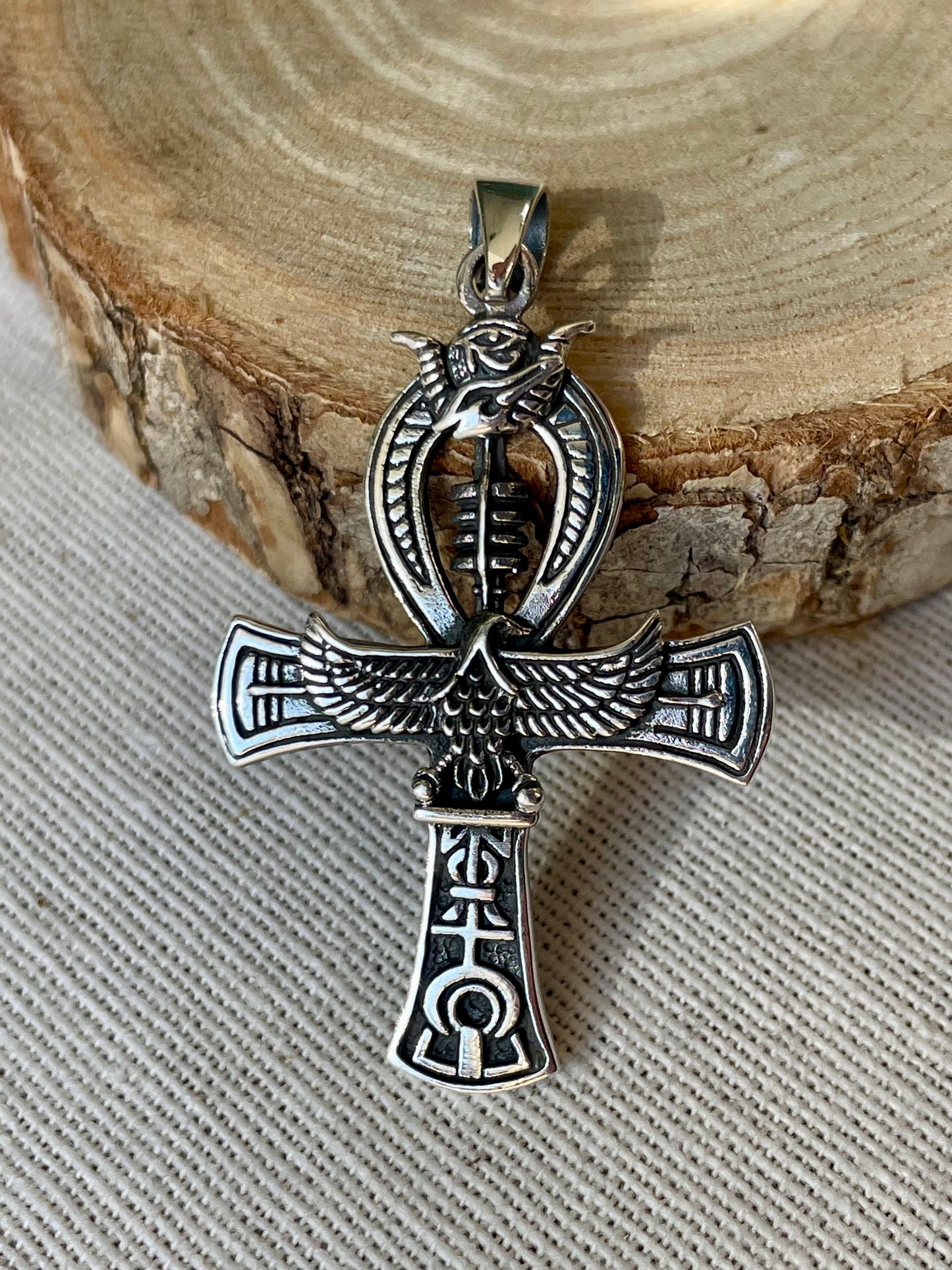 Pendentif de la Croix d’Ankh en Argent 925