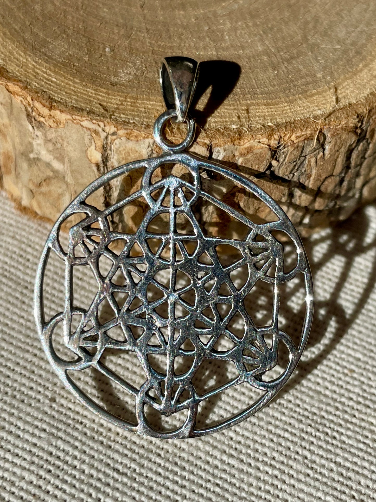 Pendentif de Metatron ou cube de métatron en Argent 925