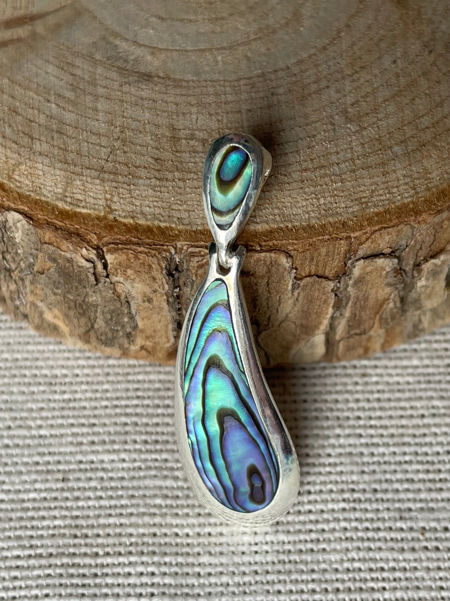 Pendentif en abalone en forme de goutte en argent 925