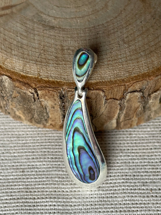Pendentif en abalone en forme de goutte en argent 925