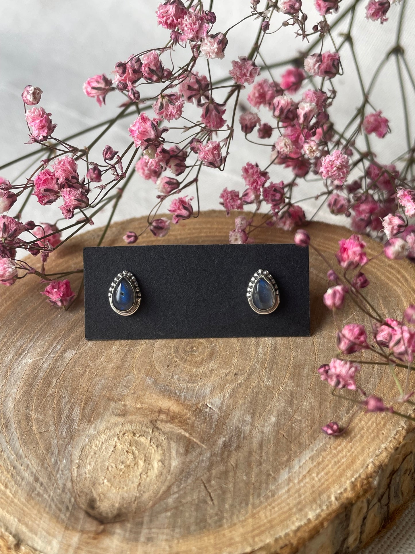 Puces d'oreilles Labradorite argent 925