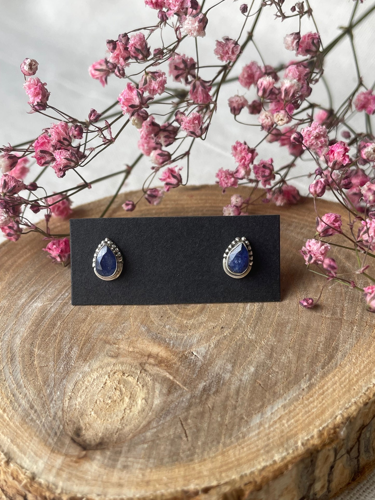 Puces d'oreilles Saphir argent 925