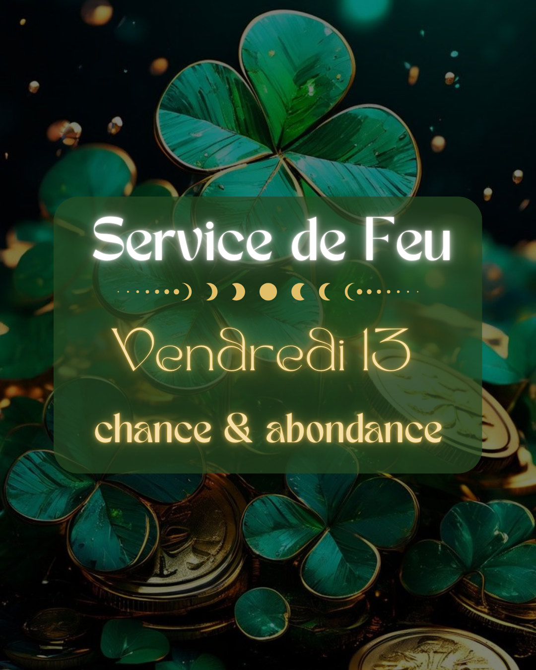 Service de feu vendredi 13 février 2026 dédié à la Chance, afin d’attirer prospérité, opportunités et réussite dans votre vie.
Rituel réalisé à distance