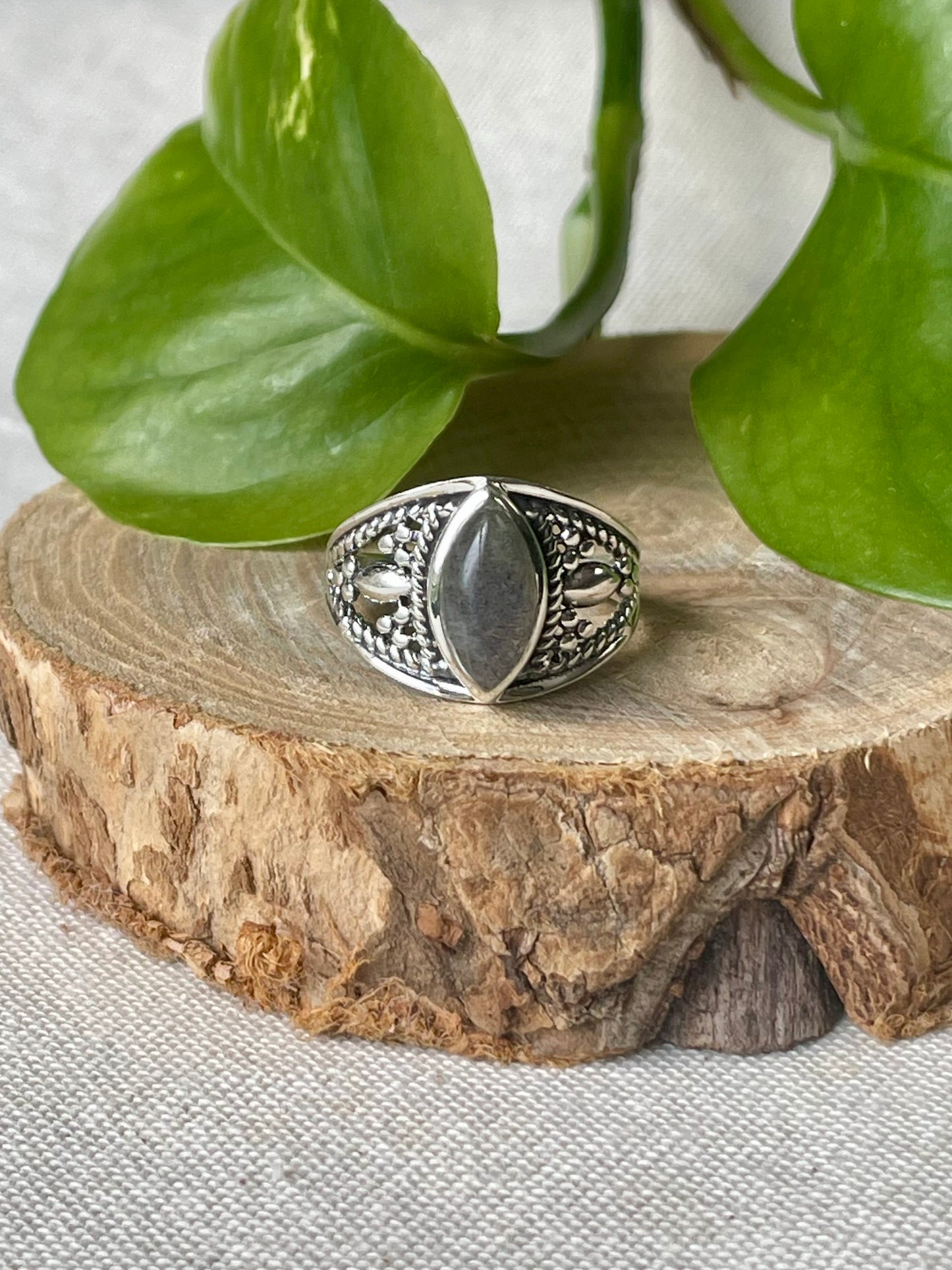 bague labradorite en argent 925 protection