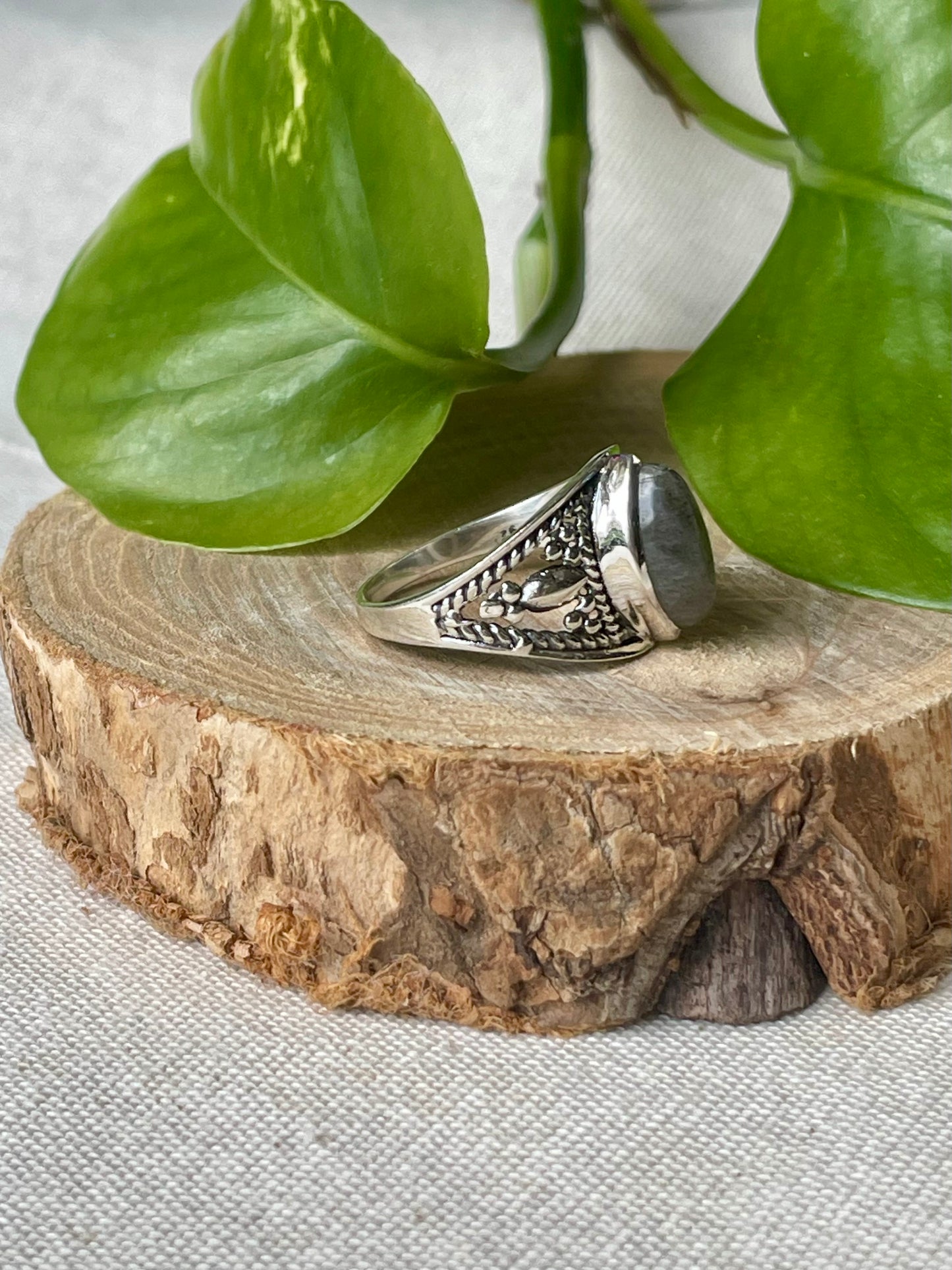 bague labradorite en argent 925 protection et intuition