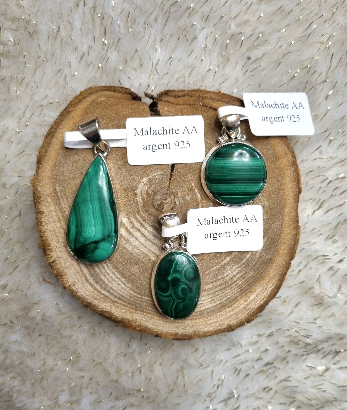 Pendentif en Malachite (+options)