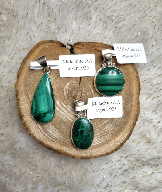 Pendentif en Malachite (+options)