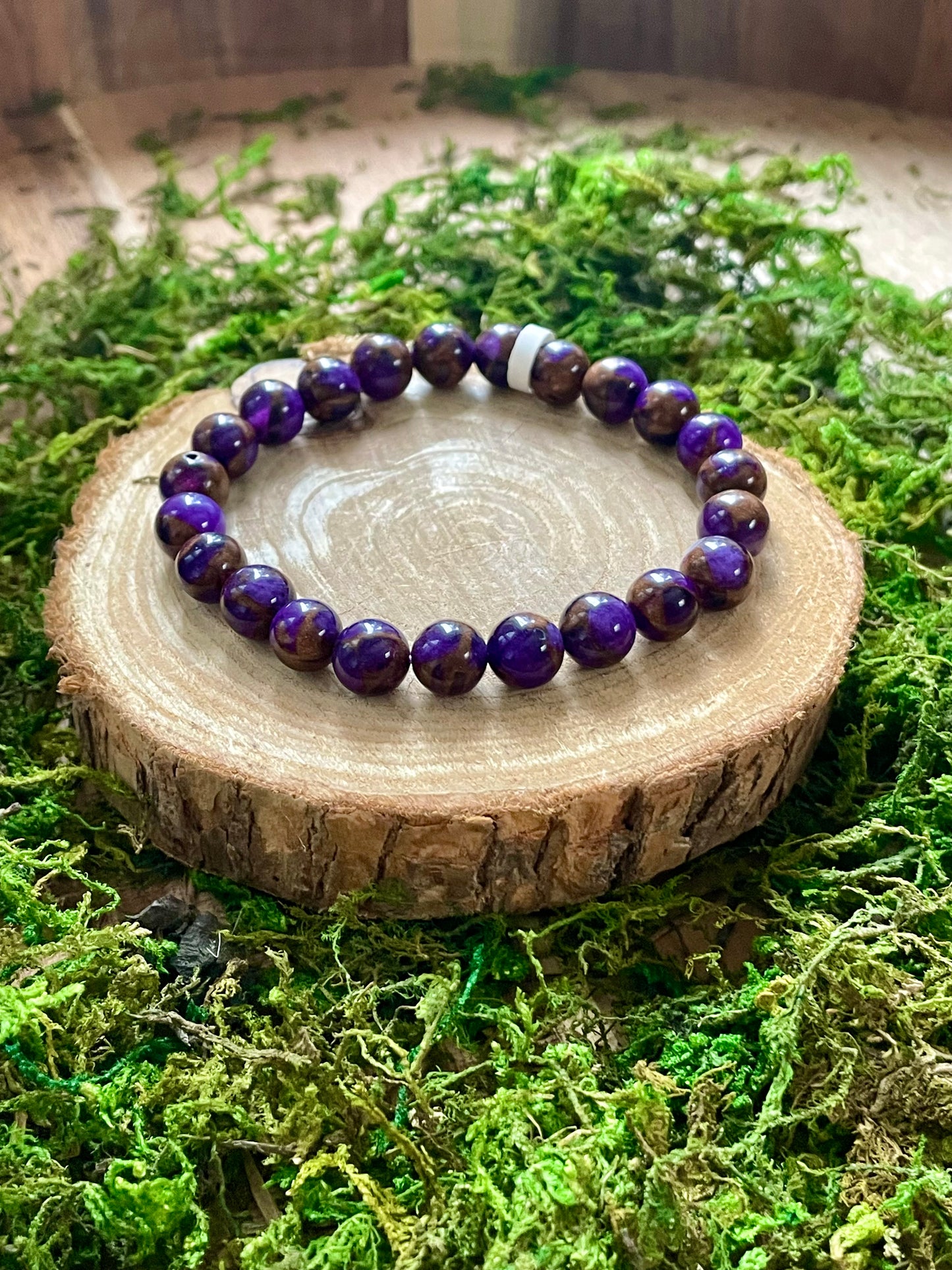 Bracelet en Jaspe impérial violet