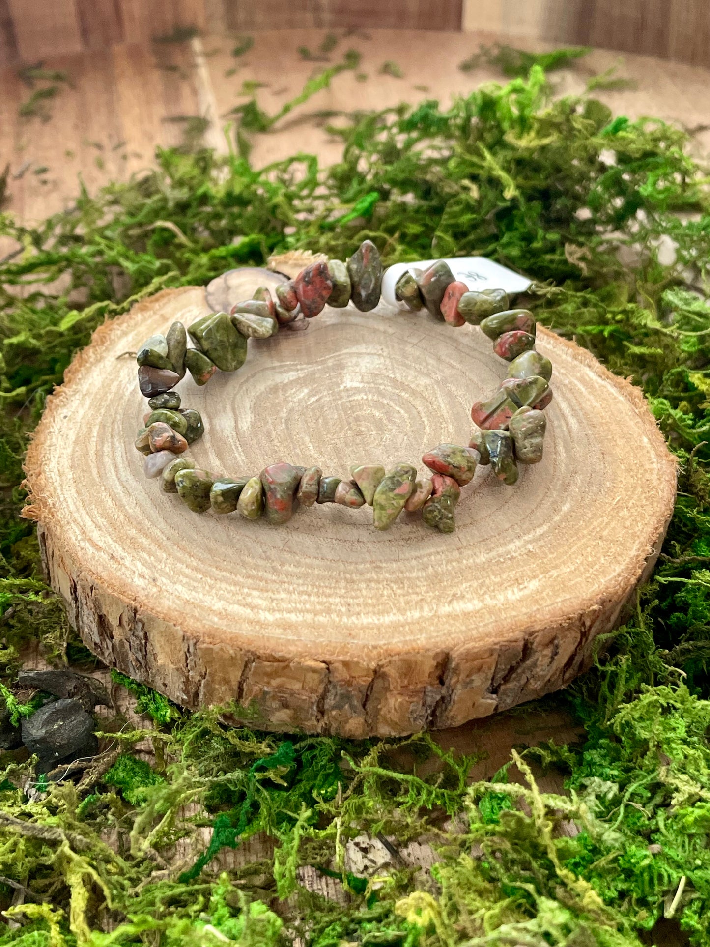 Bracelet baroque en Unakite AB