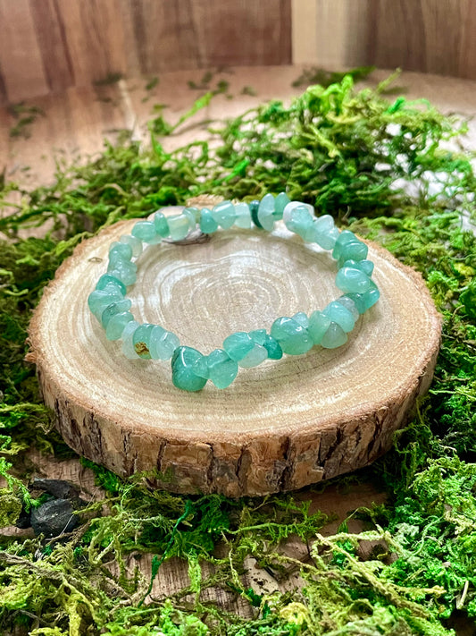 Bracelet baroque en Aventurine verte