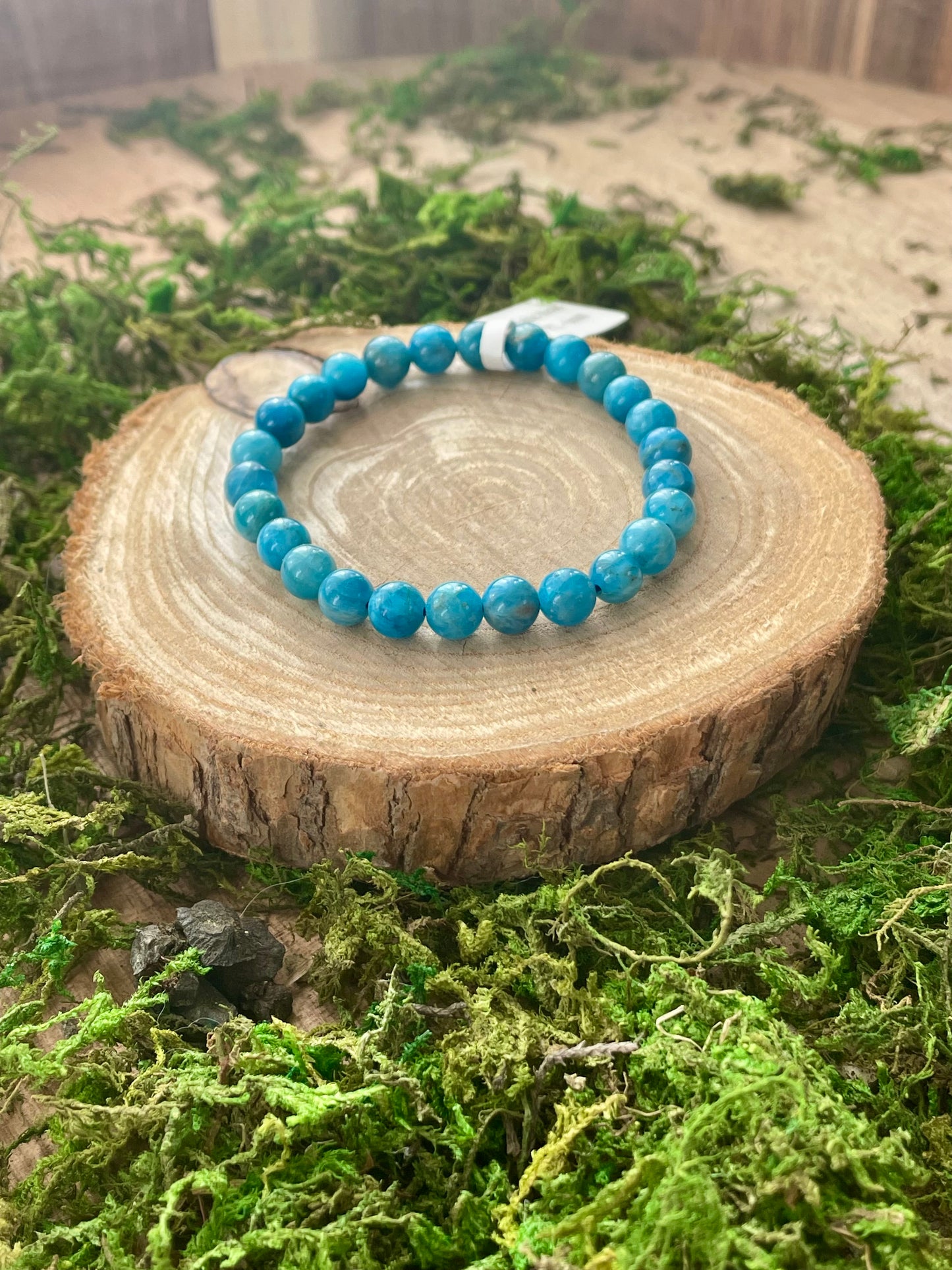 Bracelet en Apatite bleue AAA