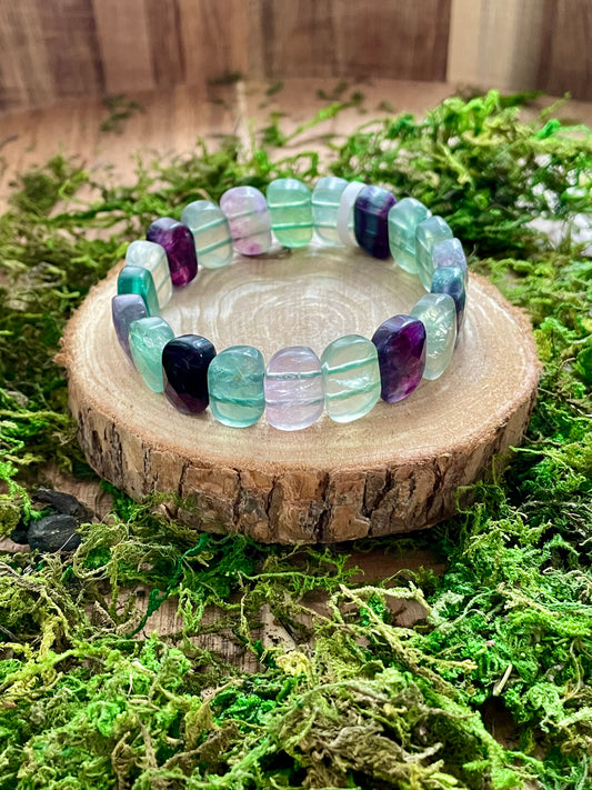 Faceted Multicolor Fluorite Bracelet