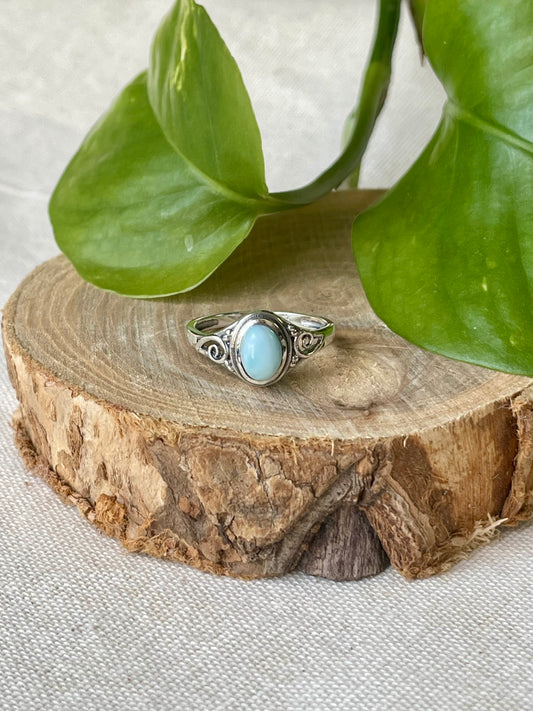 Bague Larimar - Argent 925 ovale
