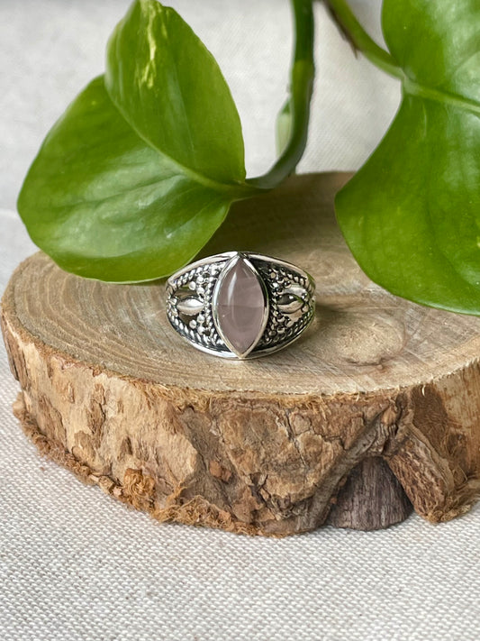 Bague Quartz rose en Argent 925