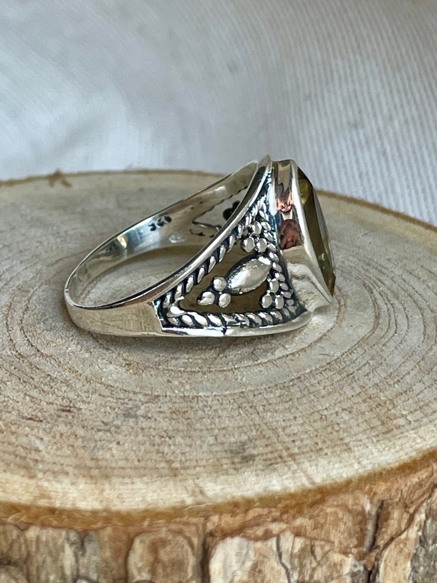 Bague en argent 925 avec pierre naturelle de Citrine