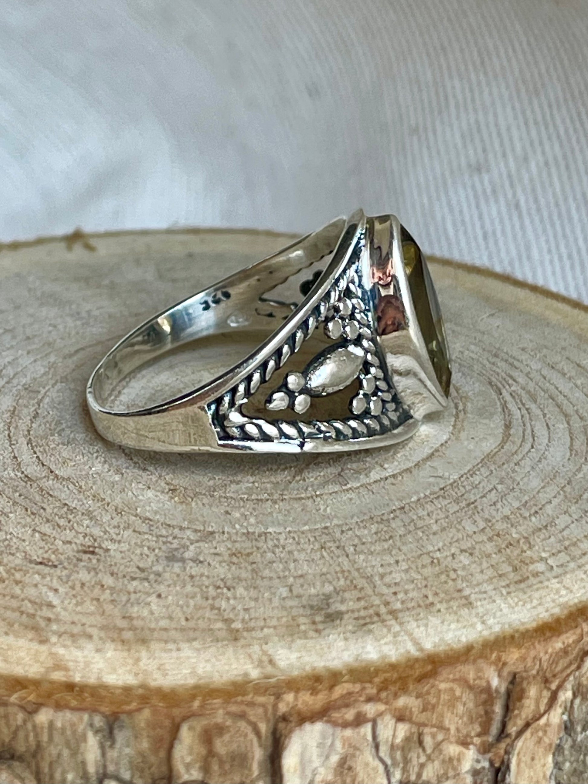 Bague en argent 925 avec pierre naturelle de Citrine