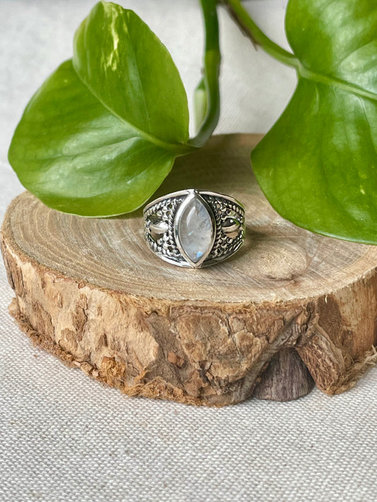 Bague pierre de lune féminin