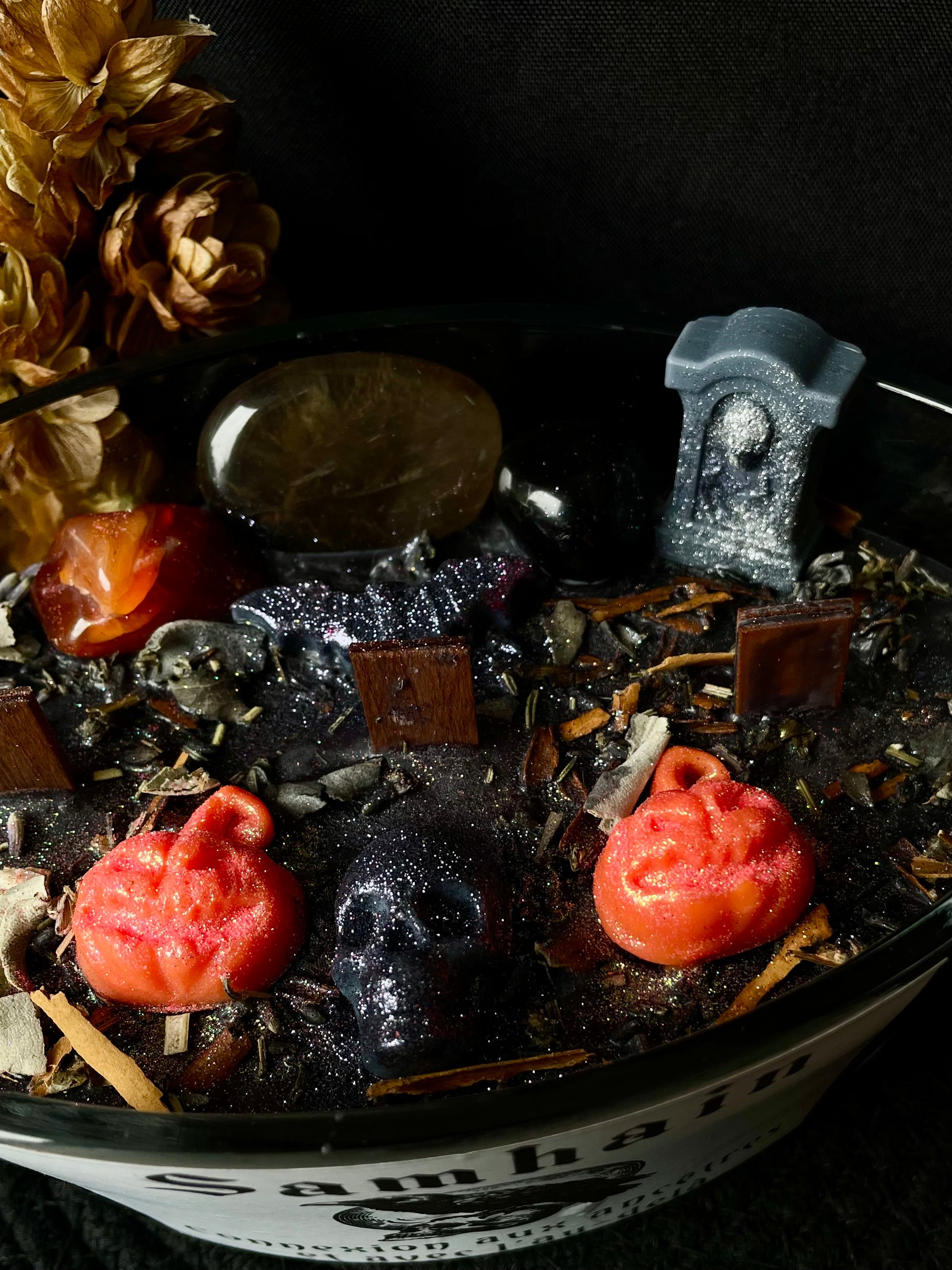 Bougie Samhain Le Jardin Astral - création unique pour rituels et célébrations païennes
