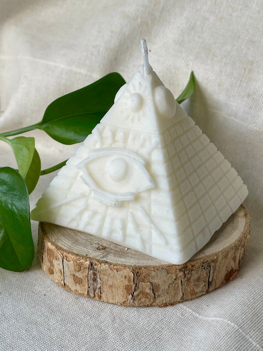 Bougie pilier Eye of Province en cire de paraffine - objet décoratif artisanal Le Jardin Astral
