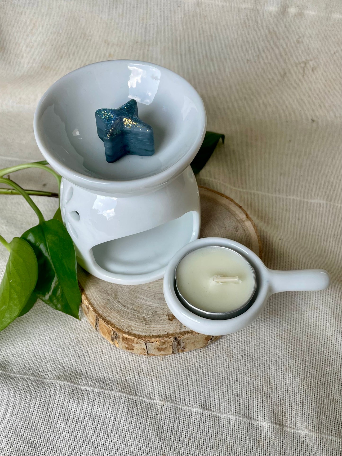 Brûleur à fondants blanc en utilisation - ambiance chaleureuse