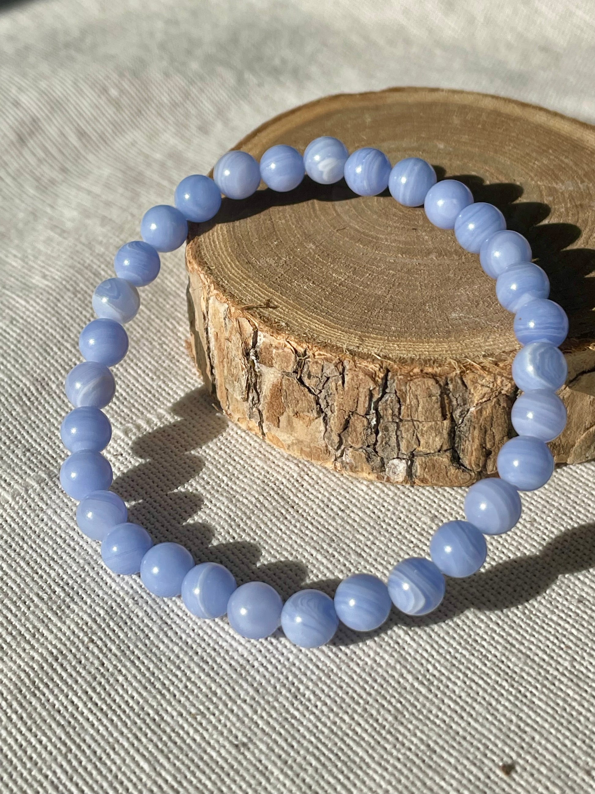 Bracelet Agate Blue Lace 6mm