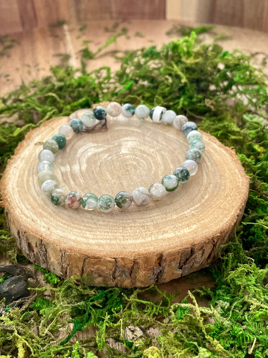 Bracelet Agate arbre 6mm