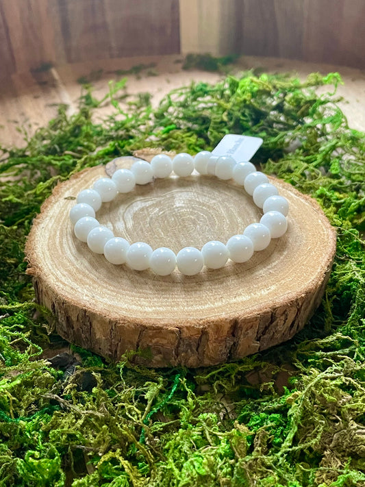 Bracelet Agate blanche 8mm