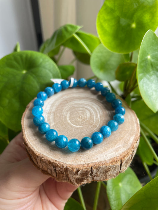 8Bracelet Apatite bleue 8mm