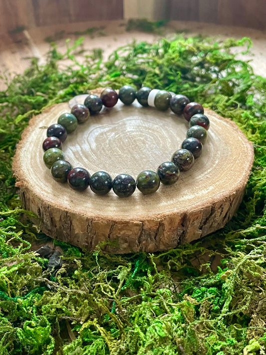 Bracelet Jaspe sang de dragon 8mm