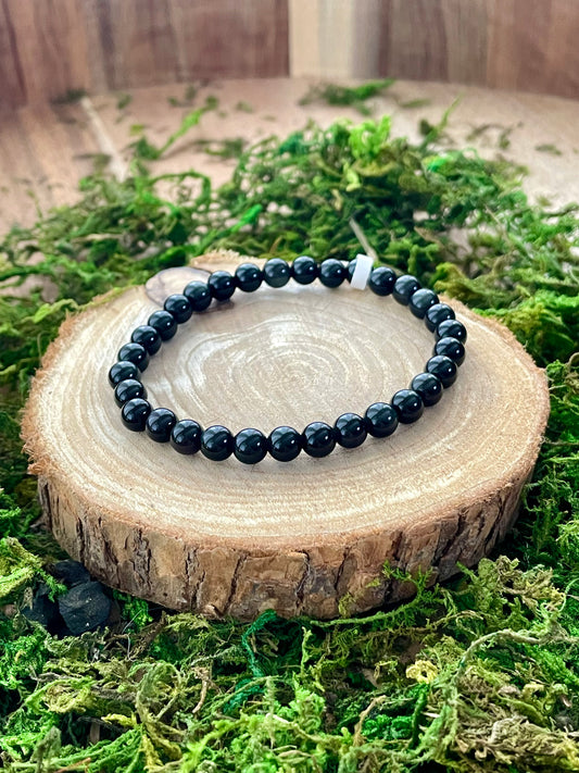 Bracelet Obsidienne œil céleste 6mm