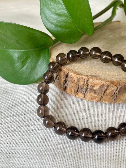 Bracelet Quartz fumé 8mm