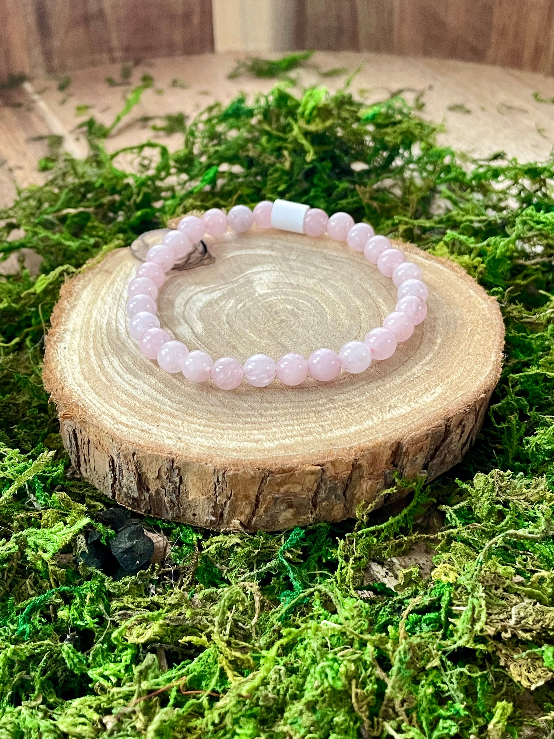 Bracelet Quartz rose 6mm