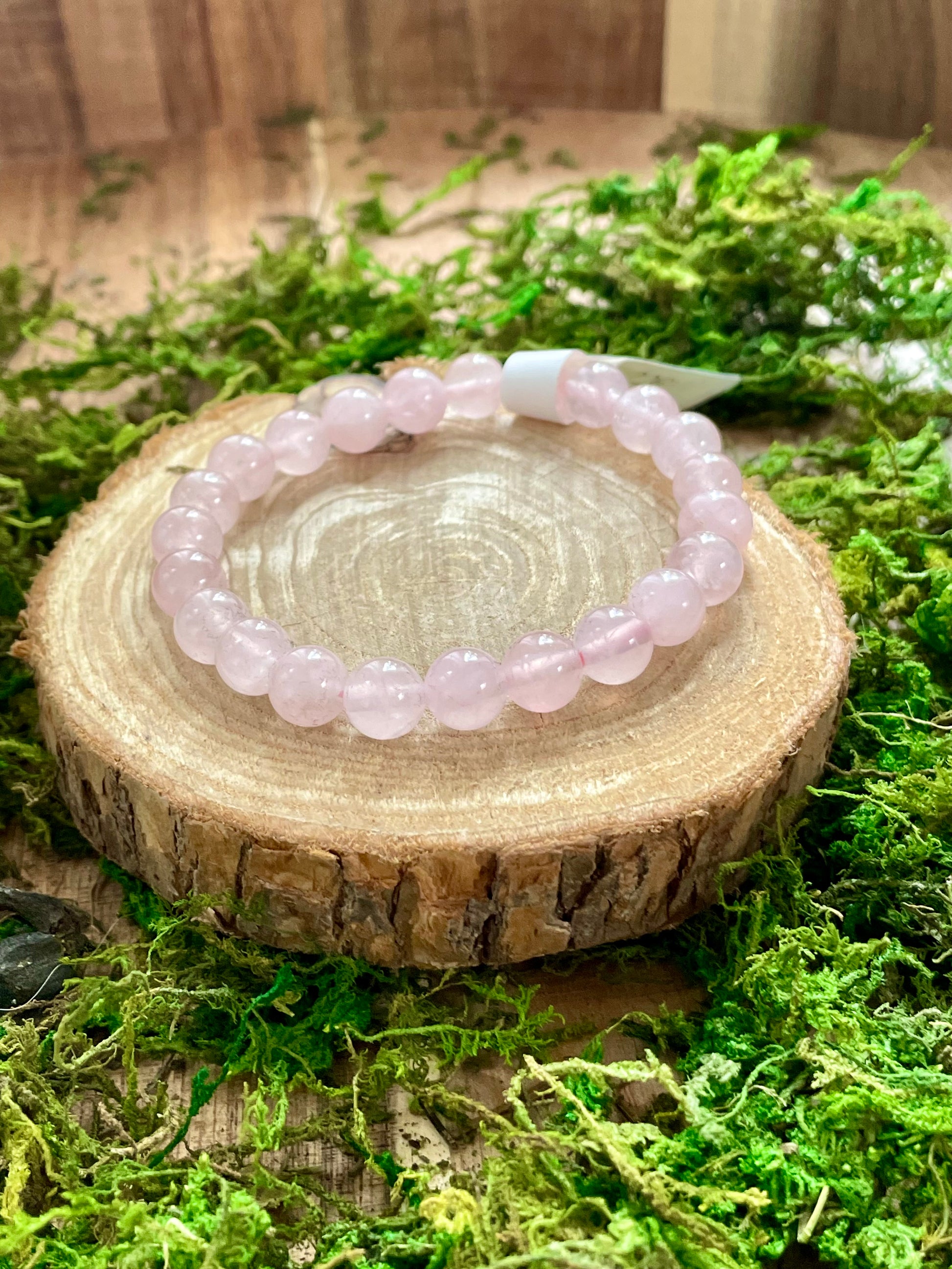 Bracelet Quartz rose 8mm